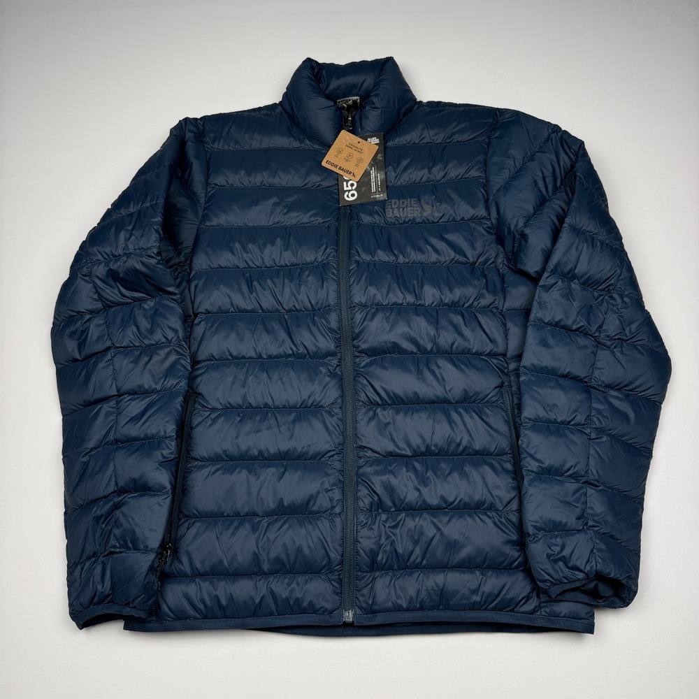 Eddie Bauer Jacket Mens Small Blue Cirruslite Down Puffer 650 Fill Zip Outdoor